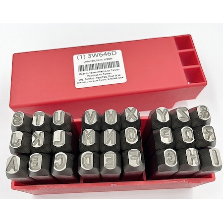 Zoro Select Hand Stamp Kit, Letter Set 3W646