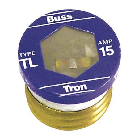 Eaton Bussmann Plug Fuse, 15A, 10kA at 125V AC, 4 PK T-15