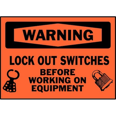 Brady Equipment Label, Black/Orange, PK5 86247