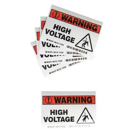 Brady Machine/Equipment Label, 3-1/2 In. H, PK5, 86159 86159