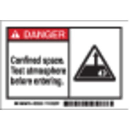 Brady Danger Label, Instruction, 3-1/2 In. H, PK5, 86898 86898