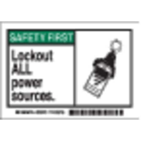 Brady Machine/Equipment Label, PK5, 86879 86879