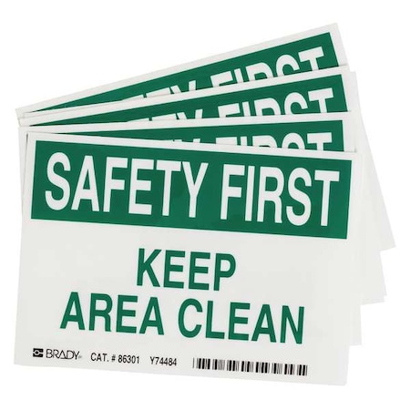 Brady Safety Label, Instruction, 3-1/2 In. H, PK5, 86301 86301