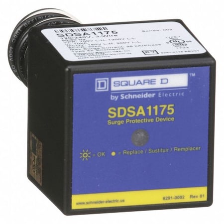 Square D Surge Protection Device, 1 Phase, 120/240V SDSA1175
