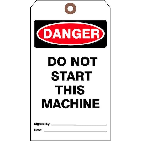 See All Industries Danger Tag, Cleaning and Maintenance, Cardstock, 7 in H x 4 in W, White, Rectangle, 25 PK DTUF-G37