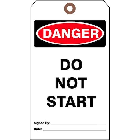 See All Industries Danger Tag, Machine and Operational, Cardstock, 7 in H x 4 in W, White, Rectangle, 25 PK DTUF-G34