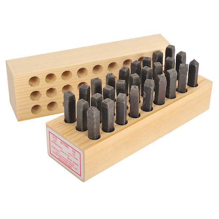 Zoro Select Hand Stamp Kit, Letter Set, PK26 3XDH3