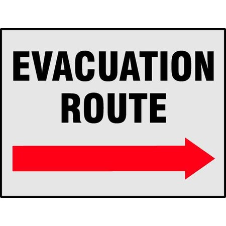 Brady 20997LS, "Evacuation Route" Label with Sheeting (Pack of 6 pcs)