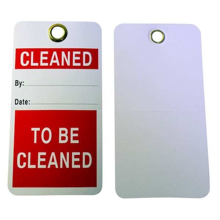 Zoro Select Tag, Cleaned, Cardstock, 3 in H x 5 3/4 in W, White, Rectangle, 25 PK 3XDR3