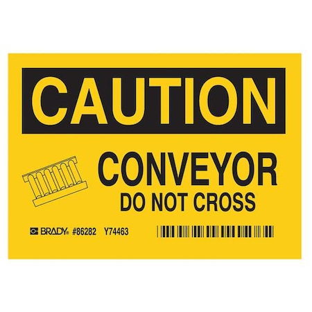Brady Equipment Label, Black/Yellow, PK5, 86282 86282
