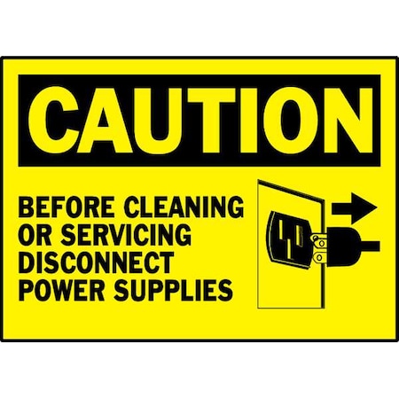 Brady Equipment Label, Black/Yellow, PK5, 86174 86174