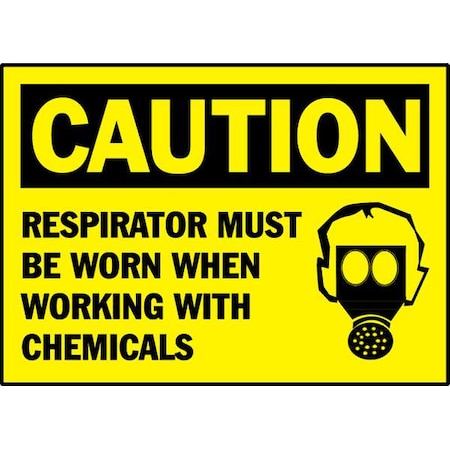 Brady Caution Label, 3-1/2 In. H, 5 In. W, PK5, 86185 86185