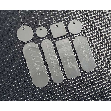 See All Industries Blank Tag, Aluminum Laminated, 1 1/4 in H x 1 1/4 in W, Silver TAG-1.25OCT