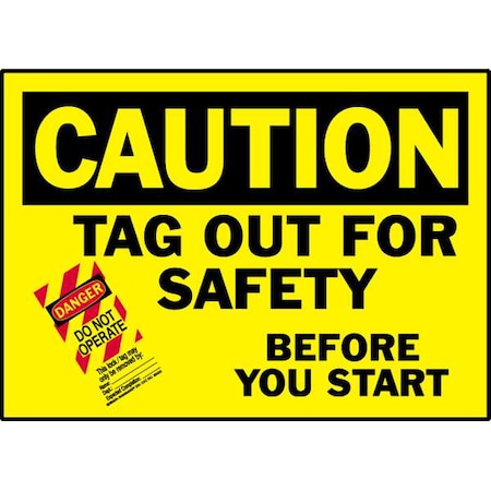 Brady Caution Label, Instruction, Polyester, 3 1/2 in H x 5 in W, Rectangle, 5 PK 86251