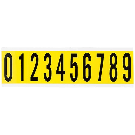 Brady NumberLabelSet, Vinyl, 2-1/4inH, 7/8inW 34410