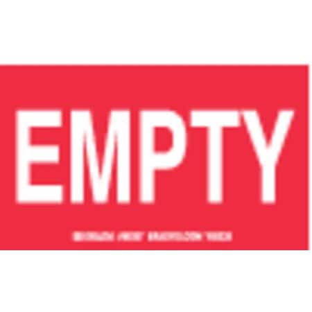 Brady Gas Cylinder Label, 3 In. H, 5 In. W, PK10, 60307 60307