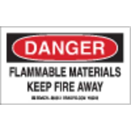 Brady Cylinder Label, 3 In. H, 5 In. W, PK10, 60312 60312