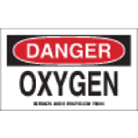 Brady Gas Cylinder Label, 3 In. H, 5 In. W, PK10, 60313 60313