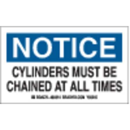 Brady Gas Cylinder Label, 3 In. H, 5 In. W, PK10, 60314 60314