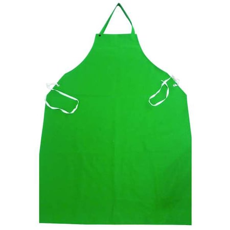 Condor Bib Apron, PVC/Polyester, Green, 48 in, Universal 3XE79