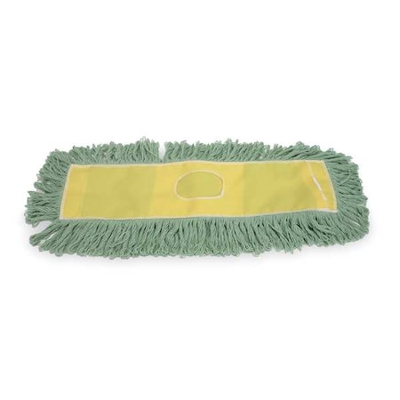 Tough Guy 24 in L Dust Mop, Tabs/Pockets Connection, Cut-End, Green, Cotton/Polyester (Formerly Tough Guy) 3XGA1