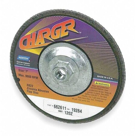 Norton Abrasives Arbor Mount Flap Disc, 7in, 80, Medium 66261119285
