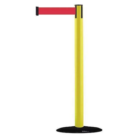 Tensabarrier Barrier Post with Belt, 7 1/2 ft Length, 38 in Post Height, No Legend 875-35-STD-NO-R5X-C