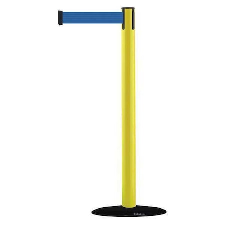 Tensabarrier Barrier Post with Belt, 7 1/2 ft Length, 38 in Post Height, No Legend 875-35-STD-NO-L5X-C