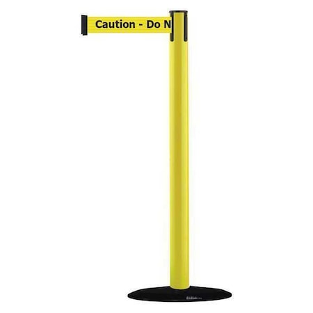 Tensabarrier Barrier Post with Belt, 7 1/2 ft Length, 38 in Post Height, Caution Do Not Enter 875-35-STD-NO-YAX-C