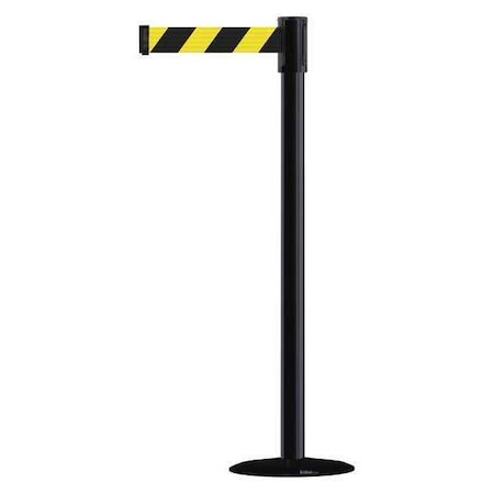 Tensabarrier Barrier Post with Belt, 7 1/2 ft Length, 38 in Post Height, No Legend 890B-33-33-33-STD-NO-D4X-C