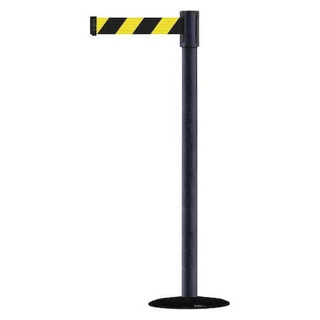 Tensabarrier Barrier Post with Belt, 7 1/2 ft Length, 38 in Post Height, No Legend 890B-33-89-89-STD-NO-D4X-C