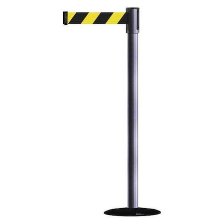 Tensabarrier Barrier Post with Belt, 7 1/2 ft Length, 38 in Post Height, No Legend 890B-33-73-73-STD-NO-D4X-C