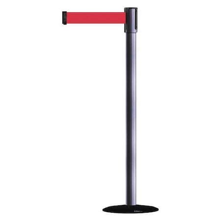 Tensabarrier Barrier Post with Belt, 7 1/2 ft Length, 38 in Post Height, No Legend 890B-33-73-73-STD-NO-R5X-C