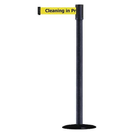 Tensabarrier Barrier Post with Belt, 7 1/2 ft Length, 38 in Post Height, Cleaning in Progress 890B-33-89-89-STD-NO-YCX-C