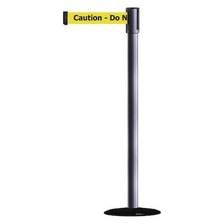Tensabarrier Barrier Post with Belt, 7 1/2 ft Length, 38 in Post Height, Caution Do Not Enter 890B-33-73-73-STD-NO-YAX-C