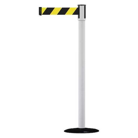 Tensabarrier Barrier Post with Belt, 7 1/2 ft Length, 38 in Post Height, No Legend 890B-33-32-32-STD-NO-D4X-C