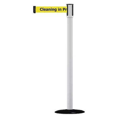 Tensabarrier Barrier Post with Belt, 7 1/2 ft Length, 38 in Post Height, Cleaning in Progress 890B-33-32-32-STD-NO-YCX-C