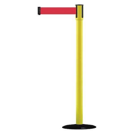 Tensabarrier Barrier Post with Belt, 7 1/2 ft Length, 38 in Post Height, No Legend 890B-33-35-35-STD-NO-R5X-C