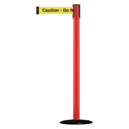 Tensabarrier Barrier Post with Belt, 7 1/2 ft Length, 38 in Post Height, Caution Do Not Enter 890B-33-21-21-STD-NO-YAX-C