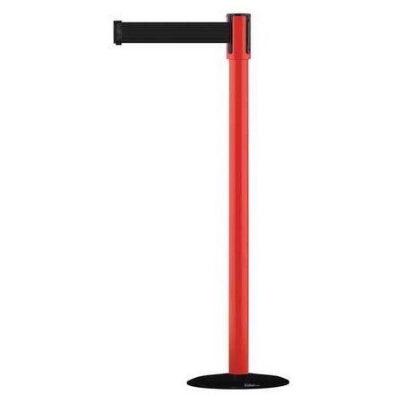 Tensabarrier Barrier Post with Belt, 7 1/2 ft Length, 38 in Post Height, No Legend 890B-33-21-21-STD-NO-B9X-C