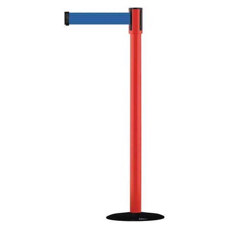 Tensabarrier Barrier Post with Belt, 7 1/2 ft Length, 38 in Post Height, No Legend 890B-33-21-21-STD-NO-L5X-C