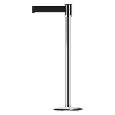 TENSABARRIER Barrier Post with Belt, 7-1/2 ft. L, Black 890U-1P-1P-1P-STD-NO-B9X-C