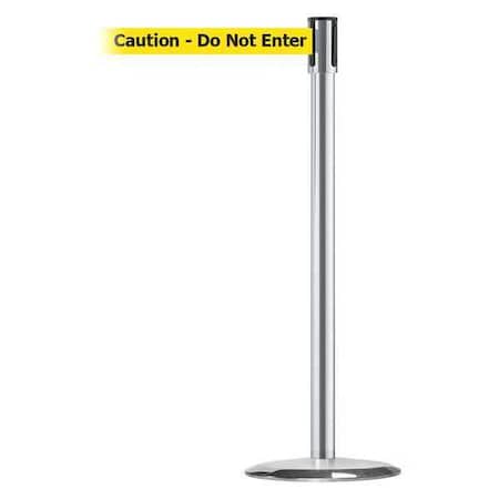 Tensabarrier Barrier Post with Belt, 7 1/2 ft Length, 38 in Post Height, Caution Do Not Enter 890U-1S-1S-1S-STD-NO-YAX-C