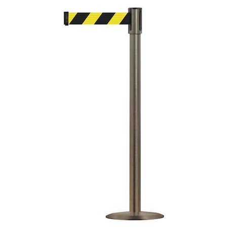 Tensabarrier Barrier Post with Belt, 7 1/2 ft Length, 38 in Post Height, No Legend 890U-3S-3S-3S-STD-NO-D4X-C