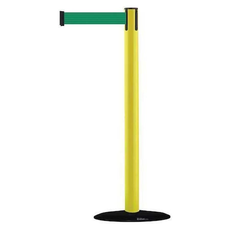Tensabarrier Barrier Post with Belt, 7 1/2 ft Length, 38 in Post Height, No Legend 875-35-STD-NO-G6X-C