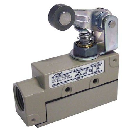 Omron Limit Switch, Plunger, Roller Lever, SPDT, 15A at 480V AC, Actuator Location: Top ZE-QA2-2S