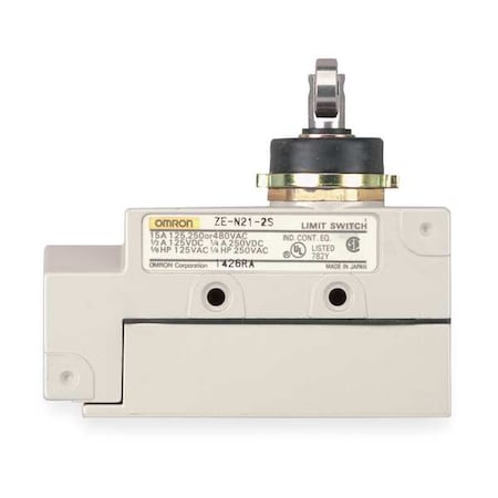 Omron Limit Switch, Cross Roller, Plunger, SPDT, 15A at 480V AC, Actuator Location: Top ZE-Q21-2S