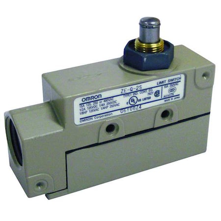 Omron Limit Switch, Plunger, SPDT, 15A at 480V AC, Actuator Location: Top ZE-Q-2S