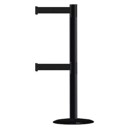 Tensabarrier Barrier Post with Belt, 7 1/2 ft Length, 38 in Post Height, No Legend 889T2B-33-33-STD-NO-B9X-C