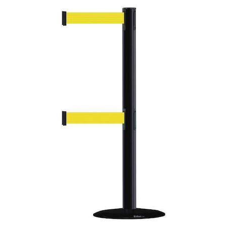 Tensabarrier Barrier Post with Belt, 7 1/2 ft Length, 38 in Post Height, No Legend 889T2B-33-33-STD-NO-Y5X-C